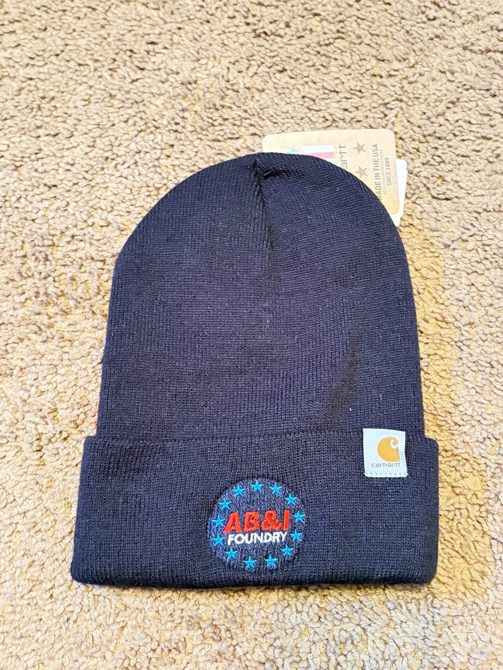 Carhartt Navy Ribbed Knit Beanie